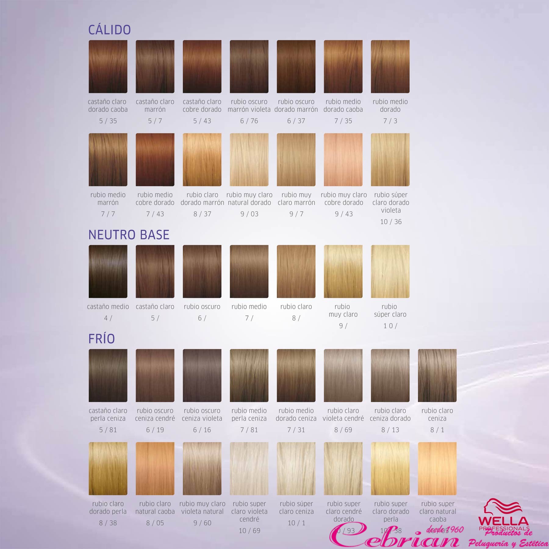 Carta De Colores Rubios Para El Cabello  Irfandiawhite.co